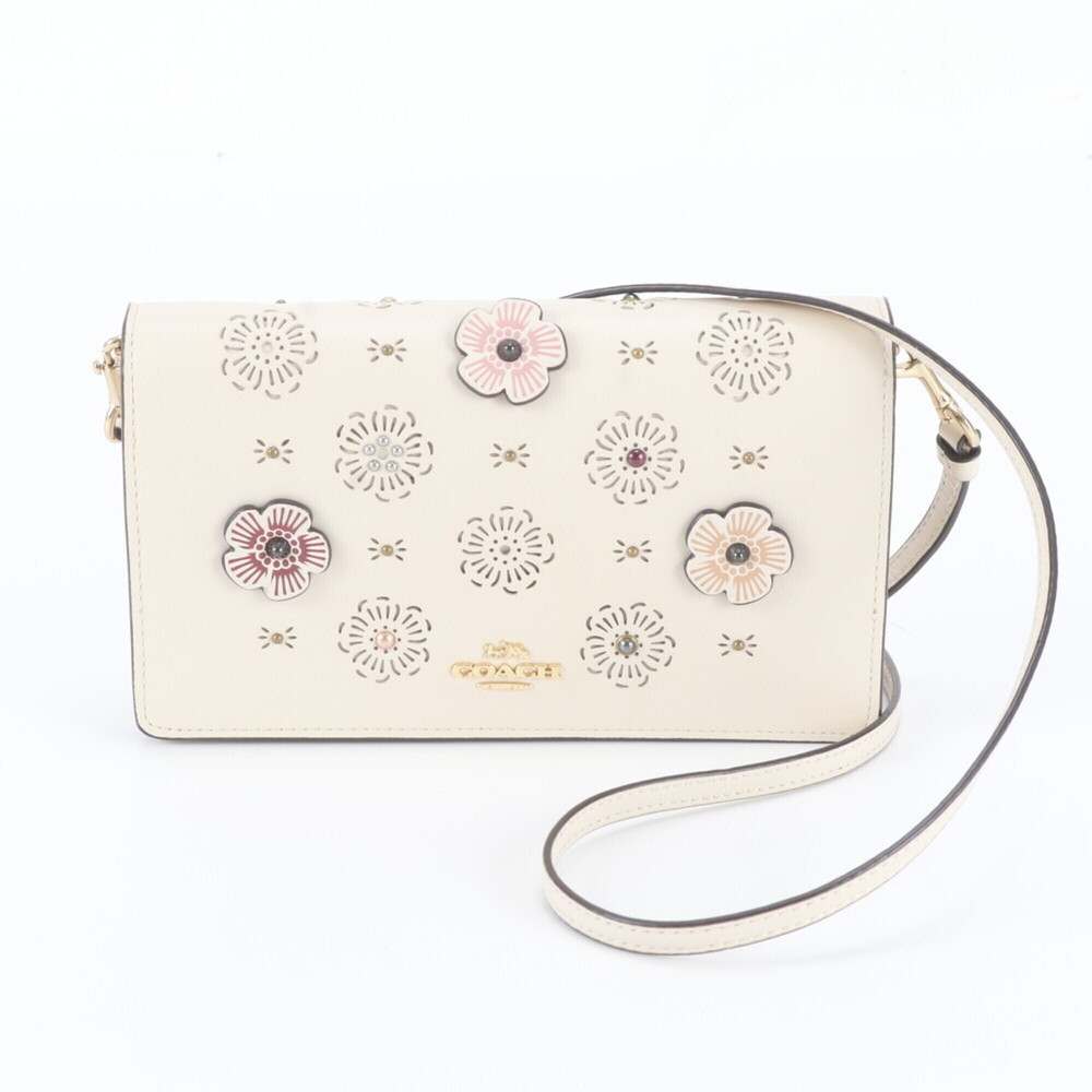Coach Foldover Wallet 27086 Leather 2-Way Shoulder Bag Clutch for Women
